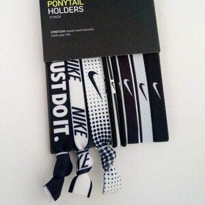 Nike Ponytail Holders Black White Mixed 9 PCS Hairbands Hair Ties O/S Brand New